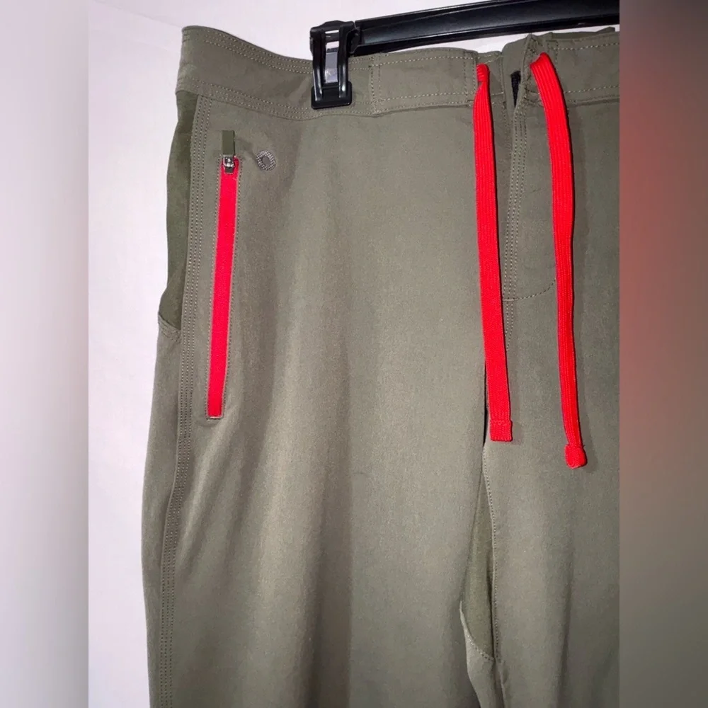 The North Face Olive Green Hiking Pants with Red Drawstrings - Picture 2 of 12